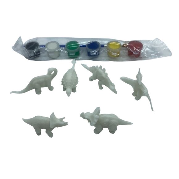 DIY Dinosaur Painting Kit With 5 Figurines & 6 Paint Colors NEW - Picture 1 of 8